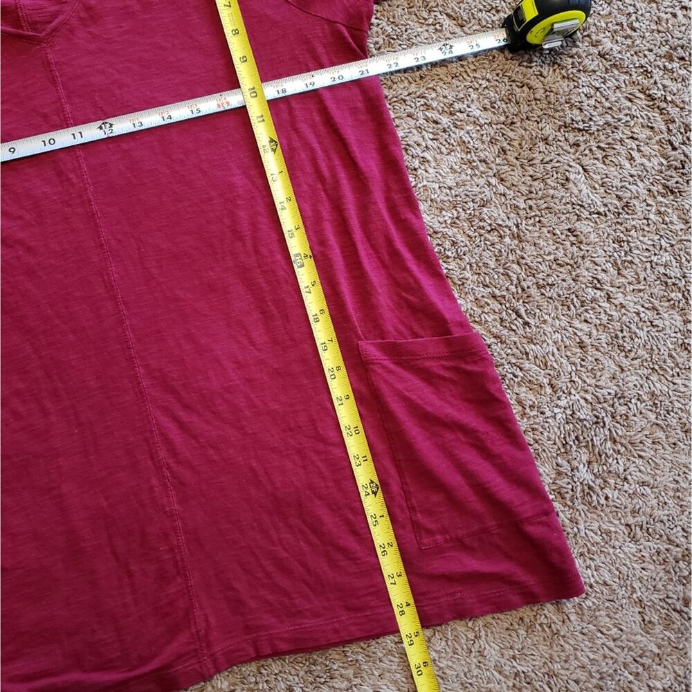J Jill pocket vneck tee shirt long sleeve cotton blend burgundy red 1X - Picture 5 of 5